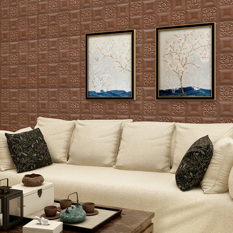 Modern Wall Paneling Peel and Stick Texture Effect Design Square Wall Paneling Clearhalo 'Flooring 'Home Improvement' 'home_improvement' 'home_improvement_wall_paneling' 'Wall Paneling' 'wall_paneling' 'Walls & Ceilings' Walls and Ceiling' 6730706