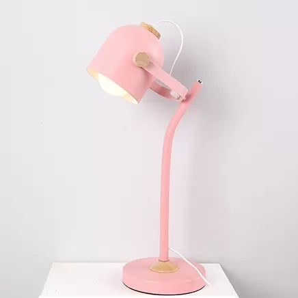 Rotatable Macaron Stylish Desk Light Cup Shade 1 Light Metal Reading Light for Study Room Pink Clearhalo 'Lamps' 'Table Lamps' Lighting' 67357