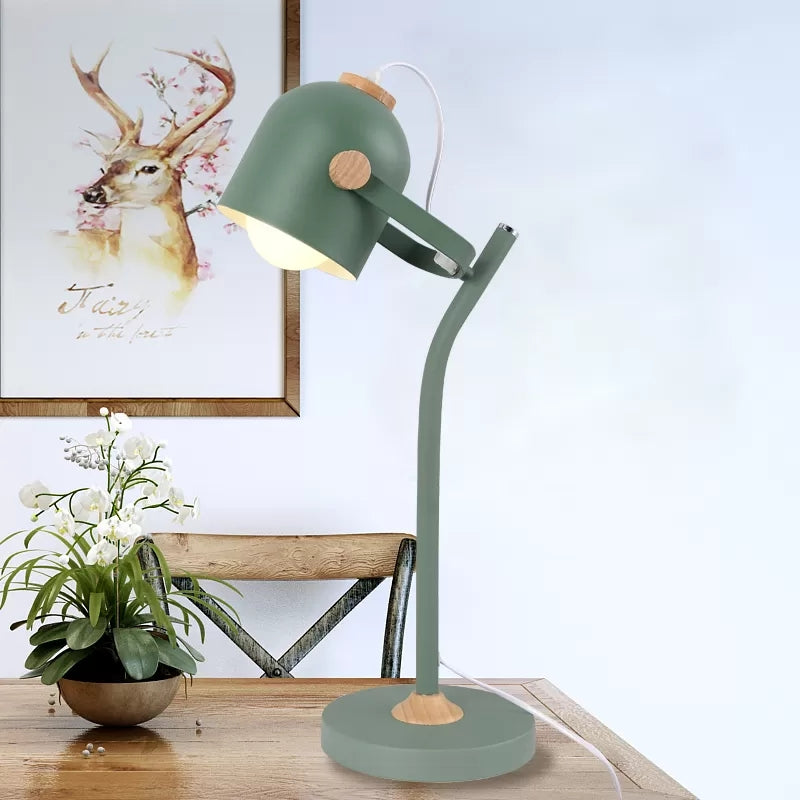 Rotatable Macaron Stylish Desk Light Cup Shade 1 Light Metal Reading Light for Study Room Green Clearhalo 'Lamps' 'Table Lamps' Lighting' 67364