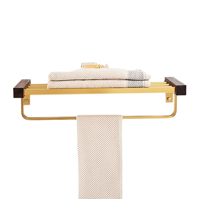 Modern Gold Bath Hardware Set Bath Shelf Paper Holder Bathroom Accessory Set Clearhalo 'Bathroom Hardware Sets' 'Bathroom Hardware' 'Bathroom Remodel & Bathroom Fixtures' 'bathroom_hardware_sets' 'Home Improvement' 'home_improvement' 'home_improvement_bathroom_hardware_sets' 6737811