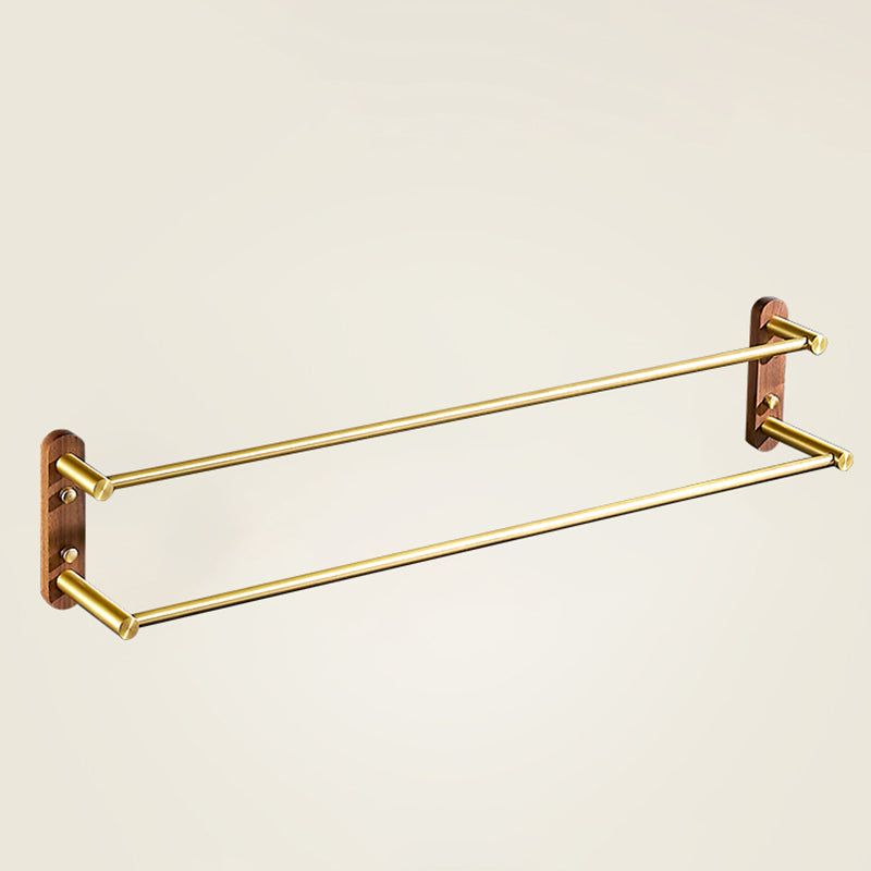 Modern Gold Bath Hardware Set Bath Shelf Paper Holder Bathroom Accessory Set Towel Bar (Double Rods) Clearhalo 'Bathroom Hardware Sets' 'Bathroom Hardware' 'Bathroom Remodel & Bathroom Fixtures' 'bathroom_hardware_sets' 'Home Improvement' 'home_improvement' 'home_improvement_bathroom_hardware_sets' 6737815