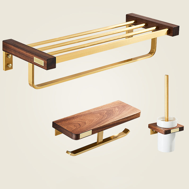 Modern Gold Bath Hardware Set Bath Shelf Paper Holder Bathroom Accessory Set 3-Piece Set (Toilet Paper Holder) Clearhalo 'Bathroom Hardware Sets' 'Bathroom Hardware' 'Bathroom Remodel & Bathroom Fixtures' 'bathroom_hardware_sets' 'Home Improvement' 'home_improvement' 'home_improvement_bathroom_hardware_sets' 6737837