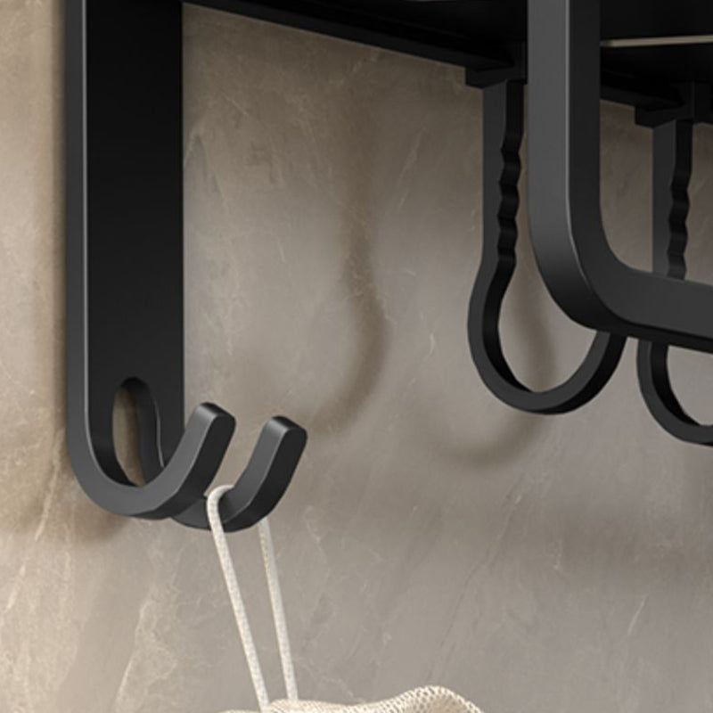 Modern Bathroom Set Matte Black Bath Shelf Towel Bar Bathroom Accessory Kit Clearhalo 'Bathroom Hardware Sets' 'Bathroom Hardware' 'Bathroom Remodel & Bathroom Fixtures' 'bathroom_hardware_sets' 'Home Improvement' 'home_improvement' 'home_improvement_bathroom_hardware_sets' 6737914