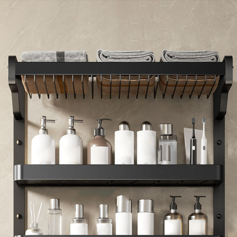 Modern Bathroom Set Matte Black Bath Shelf Towel Bar Bathroom Accessory Kit Clearhalo 'Bathroom Hardware Sets' 'Bathroom Hardware' 'Bathroom Remodel & Bathroom Fixtures' 'bathroom_hardware_sets' 'Home Improvement' 'home_improvement' 'home_improvement_bathroom_hardware_sets' 6737918