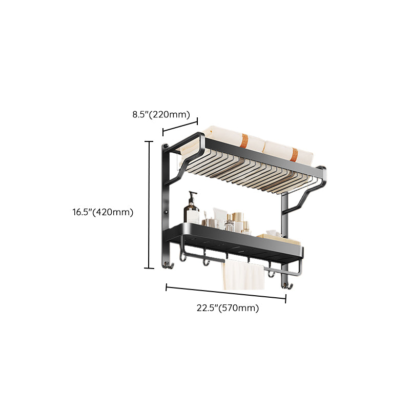 Modern Bathroom Set Matte Black Bath Shelf Towel Bar Bathroom Accessory Kit Clearhalo 'Bathroom Hardware Sets' 'Bathroom Hardware' 'Bathroom Remodel & Bathroom Fixtures' 'bathroom_hardware_sets' 'Home Improvement' 'home_improvement' 'home_improvement_bathroom_hardware_sets' 6737938