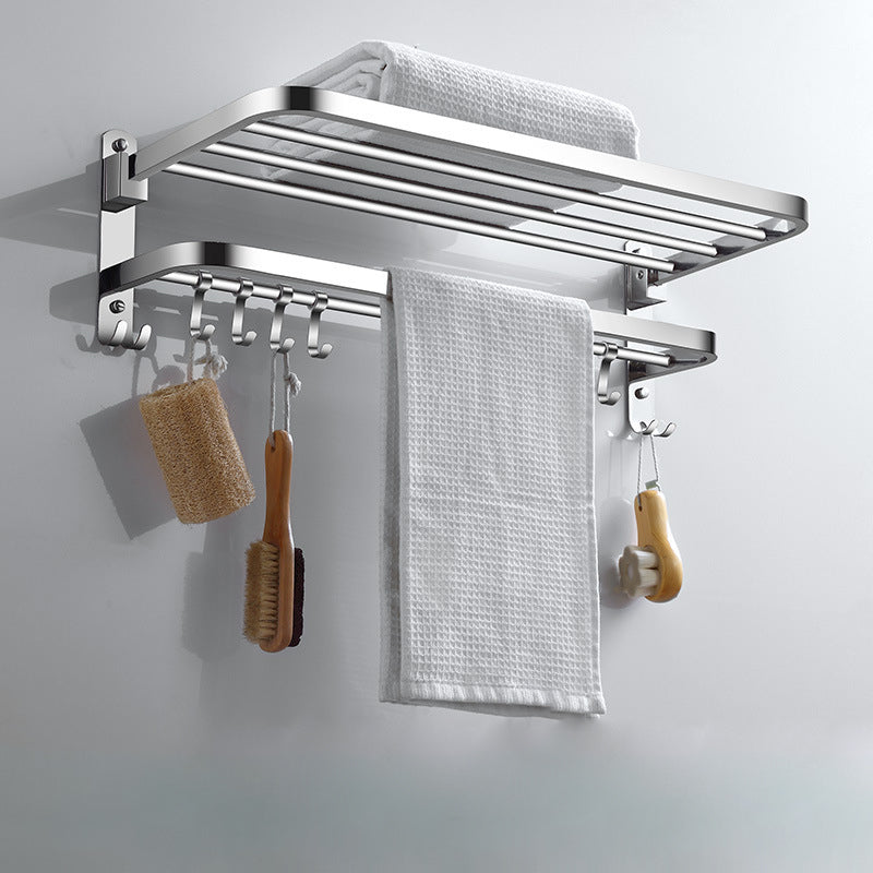 Modern Stainless Steel Bathroom Set Paper Holder Bath Shelf Bathroom Hardware Clearhalo 'Bathroom Hardware Sets' 'Bathroom Hardware' 'Bathroom Remodel & Bathroom Fixtures' 'bathroom_hardware_sets' 'Home Improvement' 'home_improvement' 'home_improvement_bathroom_hardware_sets' 6737958