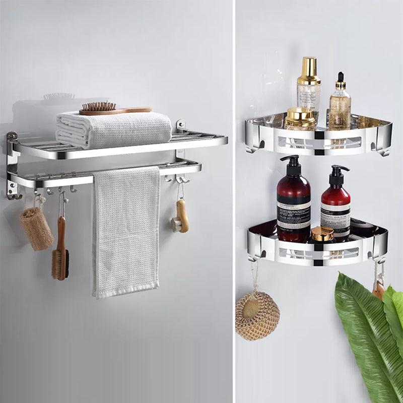 Modern Stainless Steel Bathroom Set Paper Holder Bath Shelf Bathroom Hardware 3-Piece Set (Triangle Bath Shelf) Clearhalo 'Bathroom Hardware Sets' 'Bathroom Hardware' 'Bathroom Remodel & Bathroom Fixtures' 'bathroom_hardware_sets' 'Home Improvement' 'home_improvement' 'home_improvement_bathroom_hardware_sets' 6737977