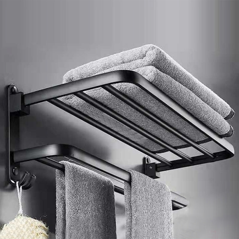 Modern Bathroom Accessory Kit Black Soap Dish Bath Shelf Bathroom Set Black Clearhalo 'Bathroom Hardware Sets' 'Bathroom Hardware' 'Bathroom Remodel & Bathroom Fixtures' 'bathroom_hardware_sets' 'Home Improvement' 'home_improvement' 'home_improvement_bathroom_hardware_sets' 6738009