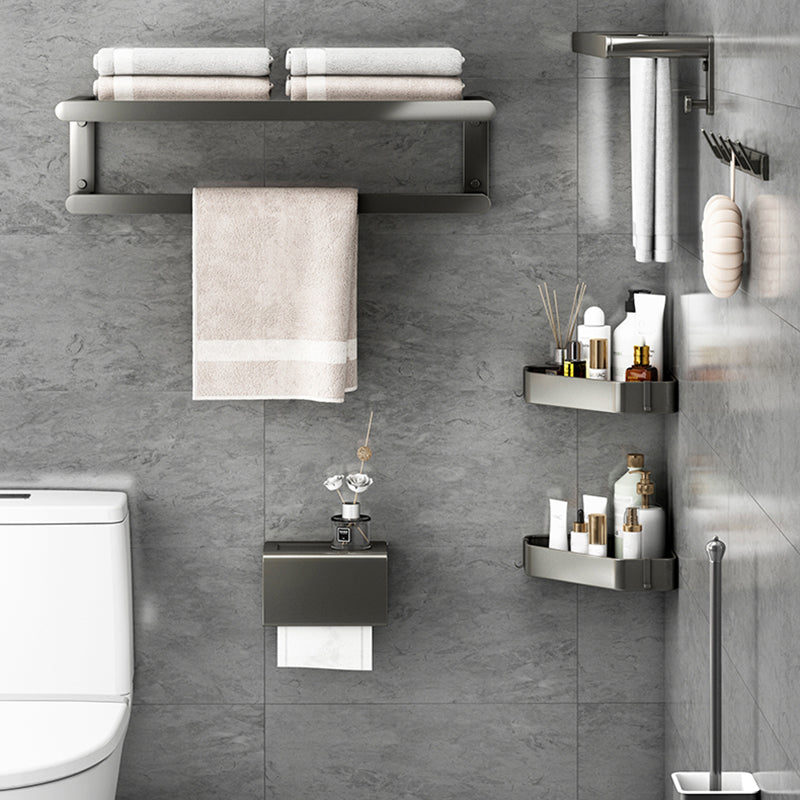 Matte Gray Bathroom Hardware Set Modern Bathroom Accessory Kit Clearhalo 'Bathroom Hardware Sets' 'Bathroom Hardware' 'Bathroom Remodel & Bathroom Fixtures' 'bathroom_hardware_sets' 'Home Improvement' 'home_improvement' 'home_improvement_bathroom_hardware_sets' 6738089