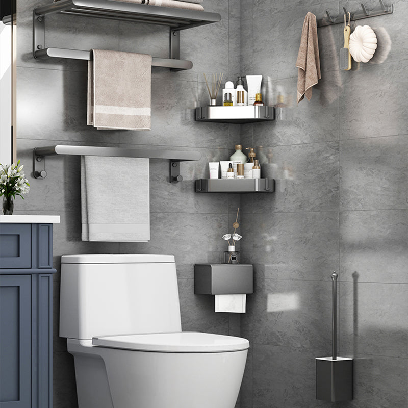 Matte Gray Bathroom Hardware Set Modern Bathroom Accessory Kit Clearhalo 'Bathroom Hardware Sets' 'Bathroom Hardware' 'Bathroom Remodel & Bathroom Fixtures' 'bathroom_hardware_sets' 'Home Improvement' 'home_improvement' 'home_improvement_bathroom_hardware_sets' 6738105