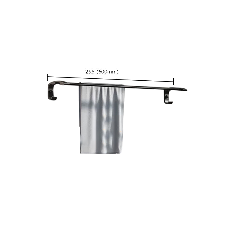 Modern Matte Black Bathroom Accessory Set Towel Bar/Paper Holder/Robe Hook Included Clearhalo 'Bathroom Hardware Sets' 'Bathroom Hardware' 'Bathroom Remodel & Bathroom Fixtures' 'bathroom_hardware_sets' 'Home Improvement' 'home_improvement' 'home_improvement_bathroom_hardware_sets' 6738203