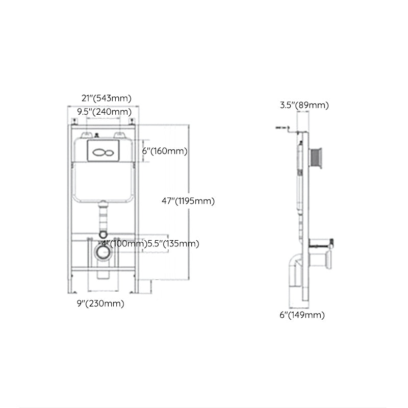 Modern Wall Hung Toilet One-Piece Urine Toilet with Seat for Washroom Clearhalo 'Bathroom Remodel & Bathroom Fixtures' 'Home Improvement' 'home_improvement' 'home_improvement_toilets' 'Toilets & Bidets' 'Toilets' 6741232