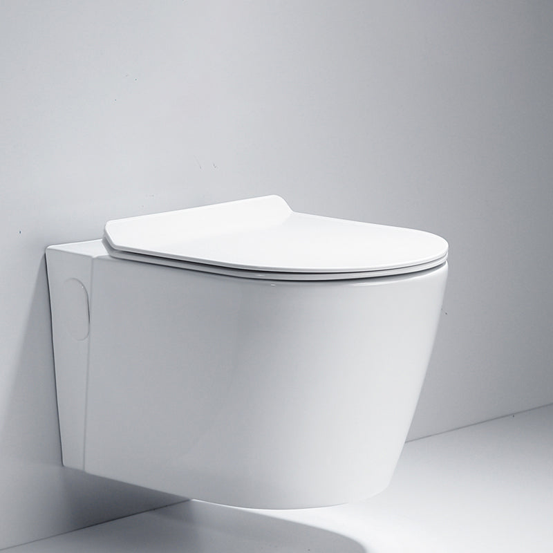 Modern White Siphon Jet Flush Toilet One-Piece Wall-mount Toilet for Bathroom Clearhalo 'Bathroom Remodel & Bathroom Fixtures' 'Home Improvement' 'home_improvement' 'home_improvement_toilets' 'Toilets & Bidets' 'Toilets' 6741317