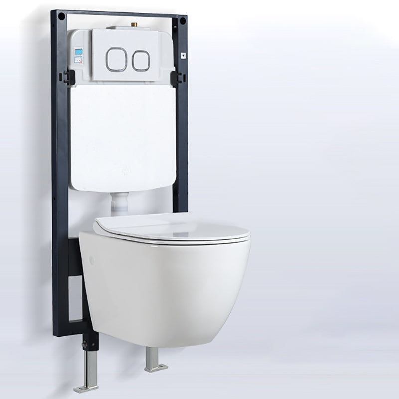 Modern White Siphon Jet Flush Toilet One-Piece Wall-mount Toilet for Bathroom Clearhalo 'Bathroom Remodel & Bathroom Fixtures' 'Home Improvement' 'home_improvement' 'home_improvement_toilets' 'Toilets & Bidets' 'Toilets' 6741335