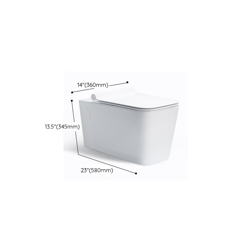 Modern White Siphon Jet Flush Toilet One-Piece Wall-mount Toilet for Bathroom Clearhalo 'Bathroom Remodel & Bathroom Fixtures' 'Home Improvement' 'home_improvement' 'home_improvement_toilets' 'Toilets & Bidets' 'Toilets' 6741342