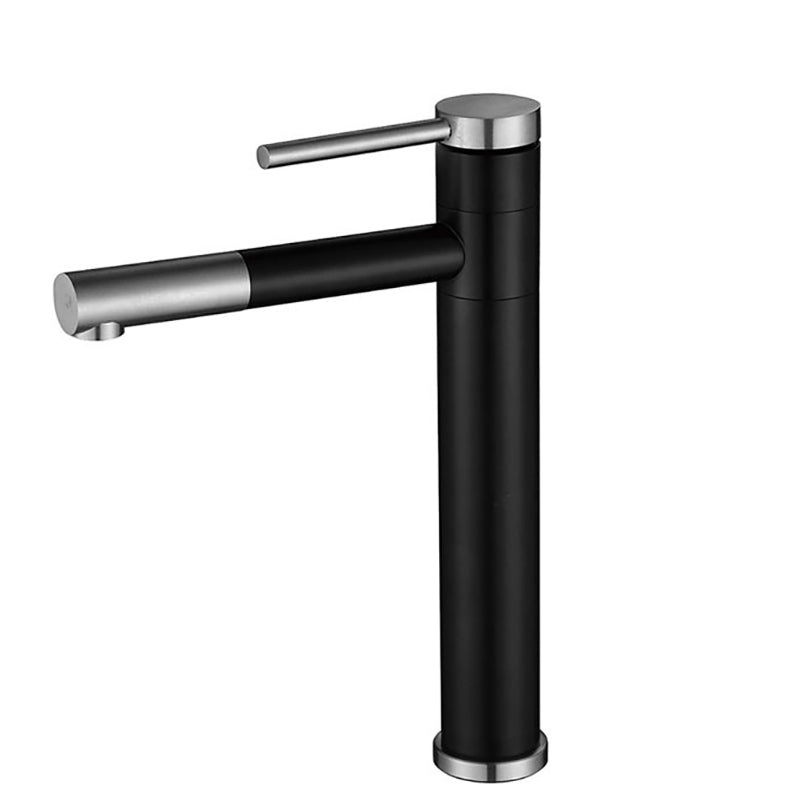 Modern Vessel Sink Faucet Stainless Steel Single Handle Low Arc Retractable Vessel Faucet Black 11.8" Clearhalo 'Bathroom Remodel & Bathroom Fixtures' 'Bathroom Sink Faucets' 'Bathroom Sinks & Faucet Components' 'bathroom_sink_faucets' 'Home Improvement' 'home_improvement' 'home_improvement_bathroom_sink_faucets' 6742588