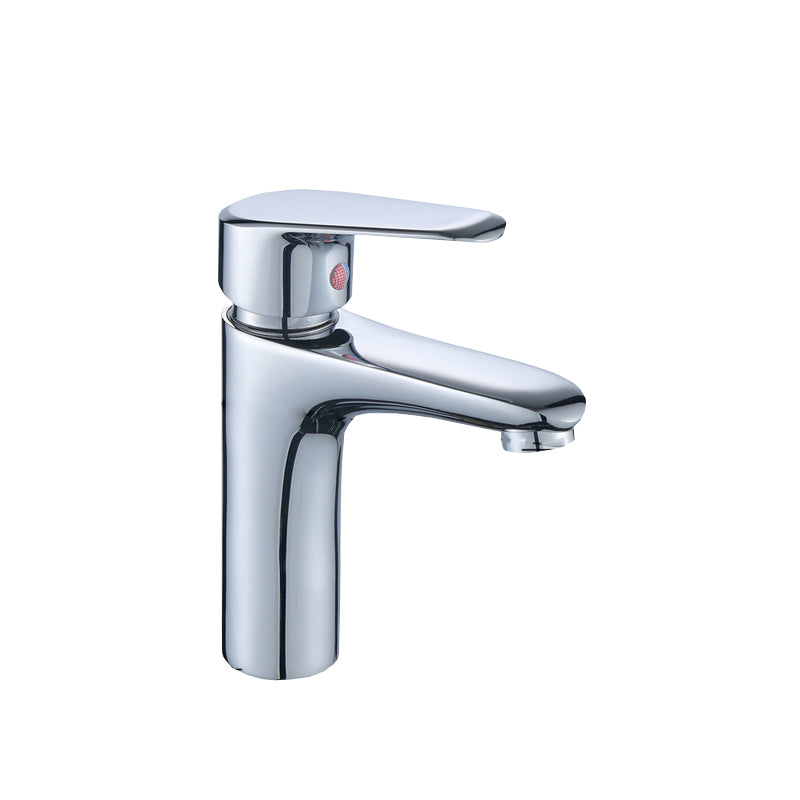 Modern Sink Faucet Solid Color Brass Basin Lavatory Faucet for Bathroom Silver Clearhalo 'Bathroom Remodel & Bathroom Fixtures' 'Bathroom Sink Faucets' 'Bathroom Sinks & Faucet Components' 'bathroom_sink_faucets' 'Home Improvement' 'home_improvement' 'home_improvement_bathroom_sink_faucets' 6742639