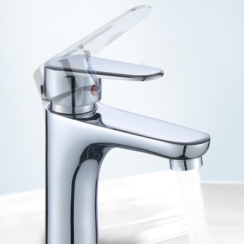 Modern Sink Faucet Solid Color Brass Basin Lavatory Faucet for Bathroom Clearhalo 'Bathroom Remodel & Bathroom Fixtures' 'Bathroom Sink Faucets' 'Bathroom Sinks & Faucet Components' 'bathroom_sink_faucets' 'Home Improvement' 'home_improvement' 'home_improvement_bathroom_sink_faucets' 6742645