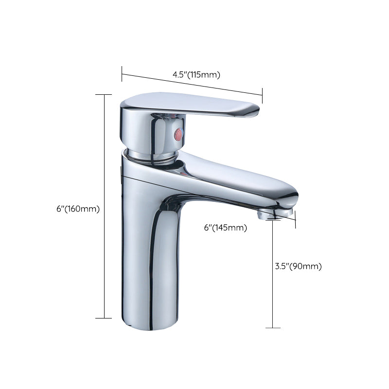 Modern Sink Faucet Solid Color Brass Basin Lavatory Faucet for Bathroom Clearhalo 'Bathroom Remodel & Bathroom Fixtures' 'Bathroom Sink Faucets' 'Bathroom Sinks & Faucet Components' 'bathroom_sink_faucets' 'Home Improvement' 'home_improvement' 'home_improvement_bathroom_sink_faucets' 6742655