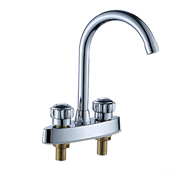High-Arc Swivel Faucet Two Handles Brass Vessel Faucet for Bathroom Clearhalo 'Bathroom Remodel & Bathroom Fixtures' 'Bathroom Sink Faucets' 'Bathroom Sinks & Faucet Components' 'bathroom_sink_faucets' 'Home Improvement' 'home_improvement' 'home_improvement_bathroom_sink_faucets' 6742658