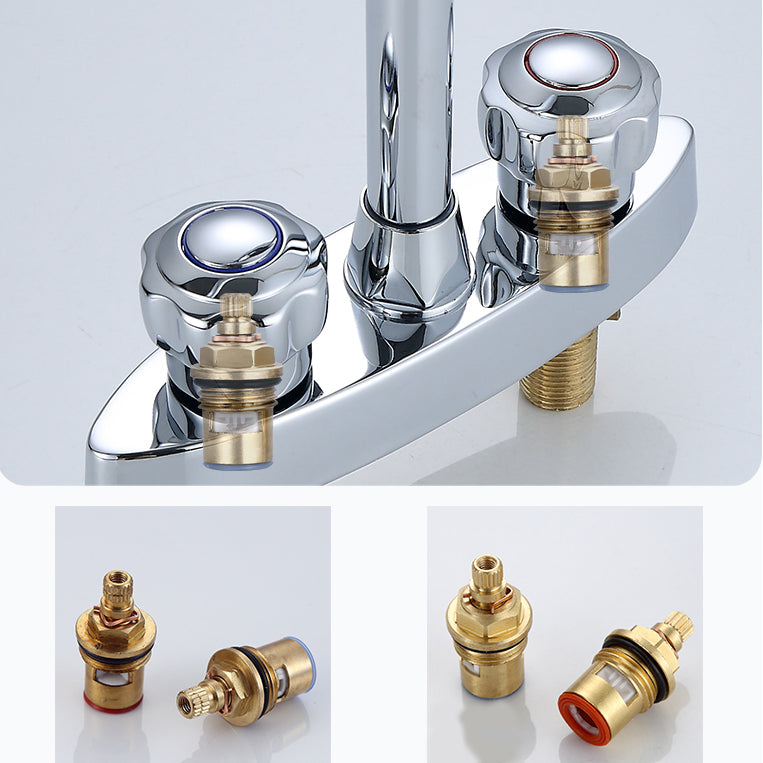 High-Arc Swivel Faucet Two Handles Brass Vessel Faucet for Bathroom Clearhalo 'Bathroom Remodel & Bathroom Fixtures' 'Bathroom Sink Faucets' 'Bathroom Sinks & Faucet Components' 'bathroom_sink_faucets' 'Home Improvement' 'home_improvement' 'home_improvement_bathroom_sink_faucets' 6742663
