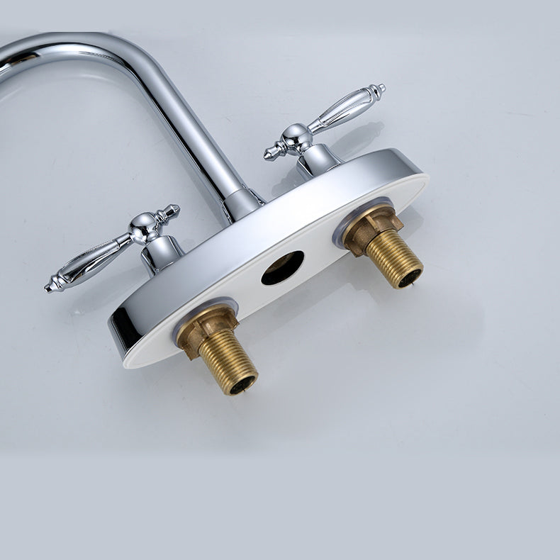 High-Arc Swivel Faucet Two Handles Brass Vessel Faucet for Bathroom Clearhalo 'Bathroom Remodel & Bathroom Fixtures' 'Bathroom Sink Faucets' 'Bathroom Sinks & Faucet Components' 'bathroom_sink_faucets' 'Home Improvement' 'home_improvement' 'home_improvement_bathroom_sink_faucets' 6742670