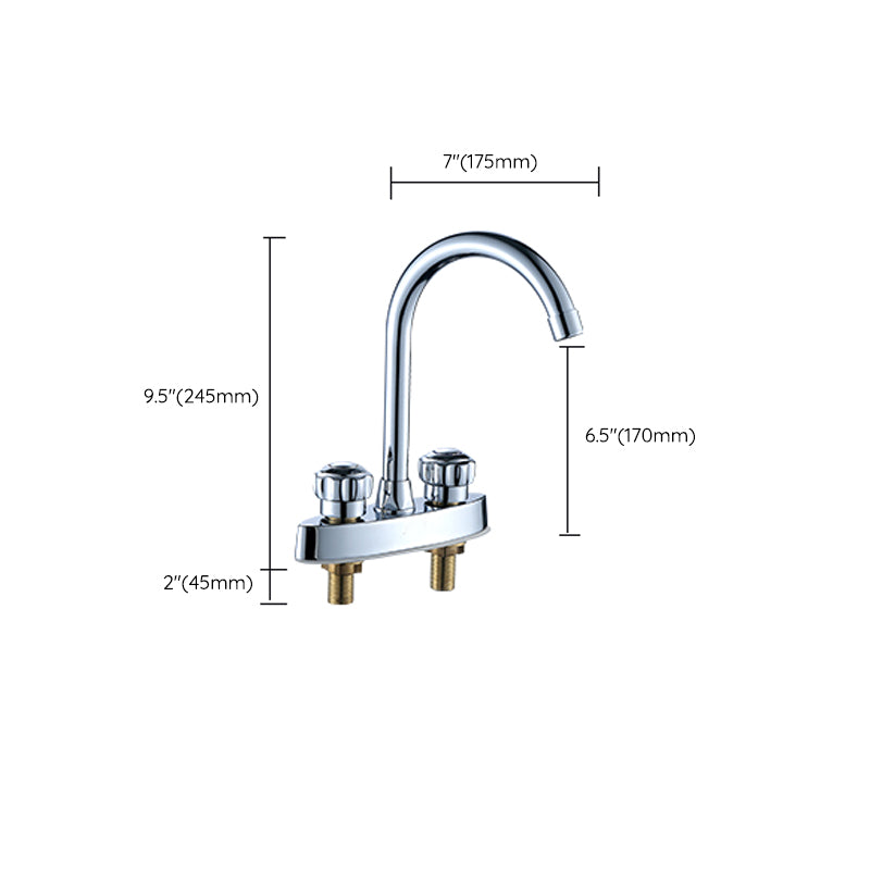 High-Arc Swivel Faucet Two Handles Brass Vessel Faucet for Bathroom Clearhalo 'Bathroom Remodel & Bathroom Fixtures' 'Bathroom Sink Faucets' 'Bathroom Sinks & Faucet Components' 'bathroom_sink_faucets' 'Home Improvement' 'home_improvement' 'home_improvement_bathroom_sink_faucets' 6742675