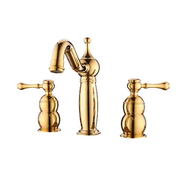 Glam Widespread Sink Faucet Lever Handles 3 Holes Solid Brass Faucet Clearhalo 'Bathroom Remodel & Bathroom Fixtures' 'Bathroom Sink Faucets' 'Bathroom Sinks & Faucet Components' 'bathroom_sink_faucets' 'Home Improvement' 'home_improvement' 'home_improvement_bathroom_sink_faucets' 6742683