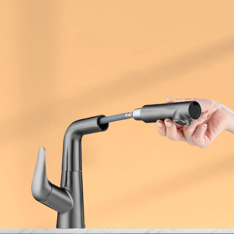 Modern Sink Faucet Solid Color Vessel Sink Faucet for Bathroom Clearhalo 'Bathroom Remodel & Bathroom Fixtures' 'Bathroom Sink Faucets' 'Bathroom Sinks & Faucet Components' 'bathroom_sink_faucets' 'Home Improvement' 'home_improvement' 'home_improvement_bathroom_sink_faucets' 6742796