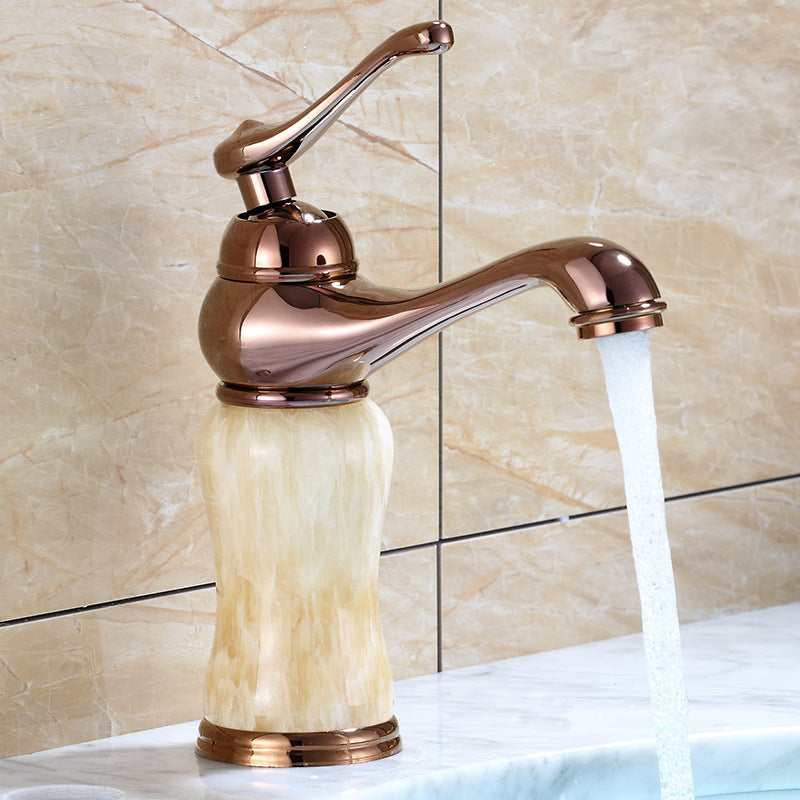 Luxury Vessel Faucet Brass Lever Handles Low Arc Basin Lavatory Faucet Rose Gold Clearhalo 'Bathroom Remodel & Bathroom Fixtures' 'Bathroom Sink Faucets' 'Bathroom Sinks & Faucet Components' 'bathroom_sink_faucets' 'Home Improvement' 'home_improvement' 'home_improvement_bathroom_sink_faucets' 6742820