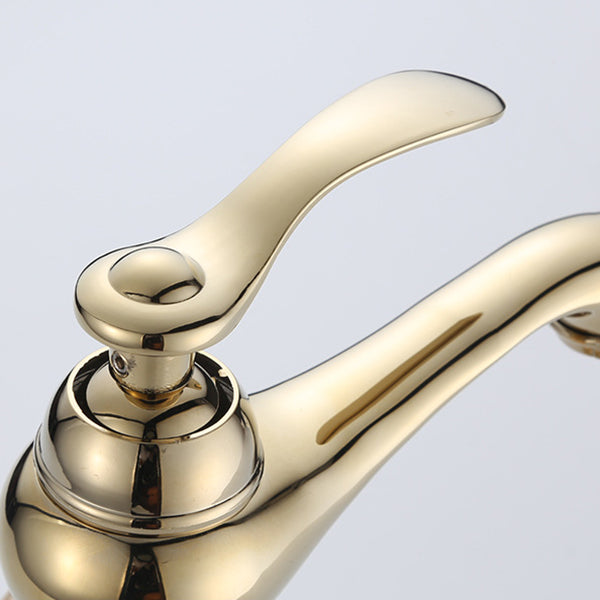 Luxury Vessel Faucet Brass Lever Handles Low Arc Basin Lavatory Faucet Clearhalo 'Bathroom Remodel & Bathroom Fixtures' 'Bathroom Sink Faucets' 'Bathroom Sinks & Faucet Components' 'bathroom_sink_faucets' 'Home Improvement' 'home_improvement' 'home_improvement_bathroom_sink_faucets' 6742831