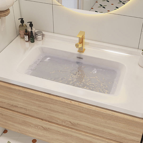 Drawers Bath Vanity Wood Mirror Rectangle Single Sink Wall Mount Vanity Set Clearhalo 'Bathroom Remodel & Bathroom Fixtures' 'Bathroom Vanities' 'bathroom_vanities' 'Home Improvement' 'home_improvement' 'home_improvement_bathroom_vanities' 6743992