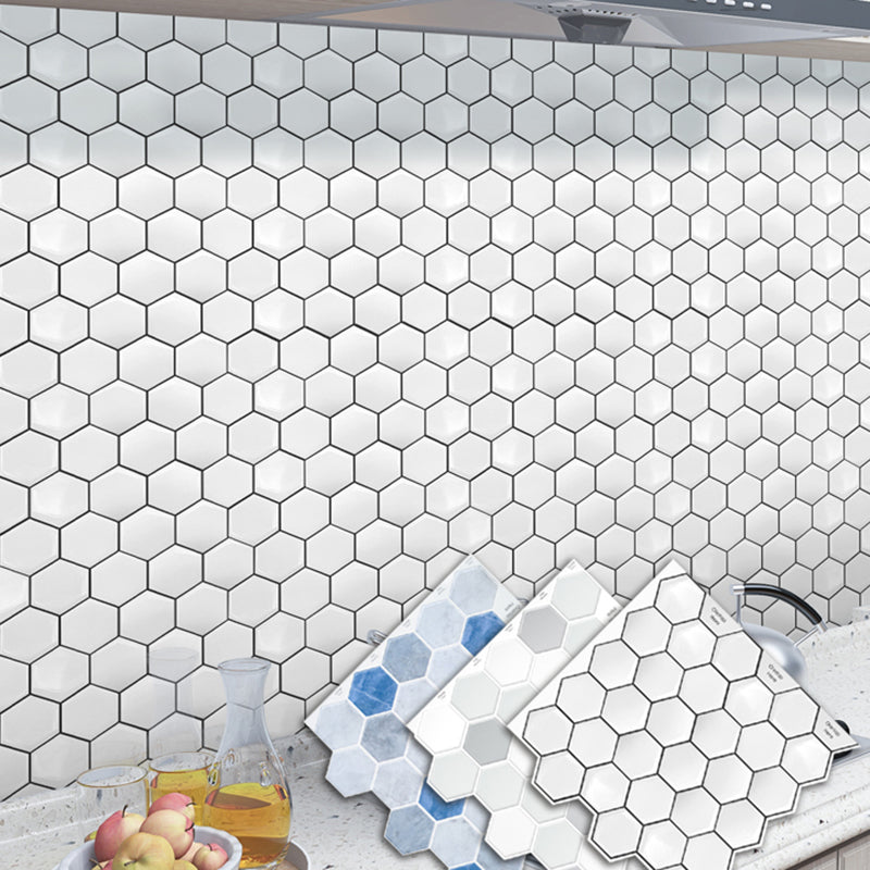 Peel and Stick Tiles Hexagonal Waterproof PVC Peel & Stick Mosaic Tile for Shower Clearhalo 'Flooring 'Home Improvement' 'home_improvement' 'home_improvement_peel_stick_blacksplash' 'Peel & Stick Backsplash Tile' 'peel_stick_blacksplash' 'Walls & Ceilings' Walls and Ceiling' 6744031