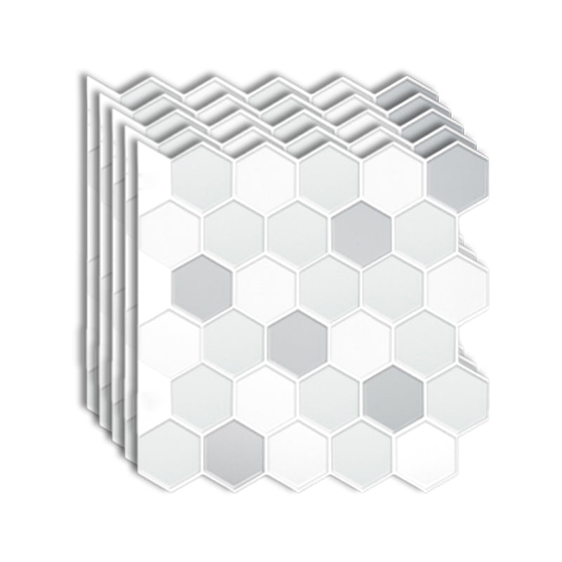 Peel and Stick Tiles Hexagonal Waterproof PVC Peel & Stick Mosaic Tile for Shower Grey Clearhalo 'Flooring 'Home Improvement' 'home_improvement' 'home_improvement_peel_stick_blacksplash' 'Peel & Stick Backsplash Tile' 'peel_stick_blacksplash' 'Walls & Ceilings' Walls and Ceiling' 6744041