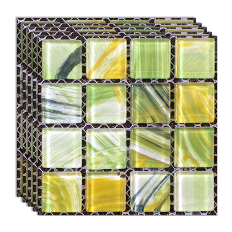 Peel & Stick Mosaic Tile PVC Square Stain Resistant Peel and Stick Tiles 20-Pack Green Clearhalo 'Flooring 'Home Improvement' 'home_improvement' 'home_improvement_peel_stick_blacksplash' 'Peel & Stick Backsplash Tile' 'peel_stick_blacksplash' 'Walls & Ceilings' Walls and Ceiling' 6744052