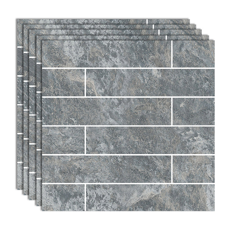 Peel & Stick Tile Square Stain Resistant Plastic Peel and Stick Tiles for Kitchen 20 Pack Grey Clearhalo 'Flooring 'Home Improvement' 'home_improvement' 'home_improvement_peel_stick_blacksplash' 'Peel & Stick Backsplash Tile' 'peel_stick_blacksplash' 'Walls & Ceilings' Walls and Ceiling' 6744093