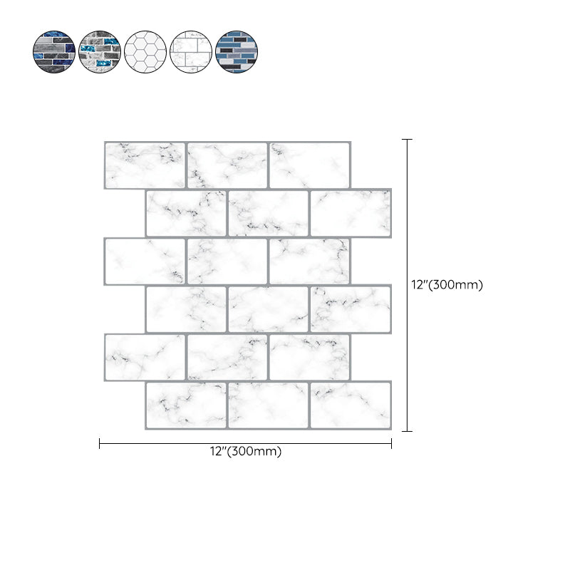 Peel and Stick Wall Tile Water Resistant Rectangle PVC Peel & Stick Subway Tile Clearhalo 'Flooring 'Home Improvement' 'home_improvement' 'home_improvement_peel_stick_blacksplash' 'Peel & Stick Backsplash Tile' 'peel_stick_blacksplash' 'Walls & Ceilings' Walls and Ceiling' 6744152