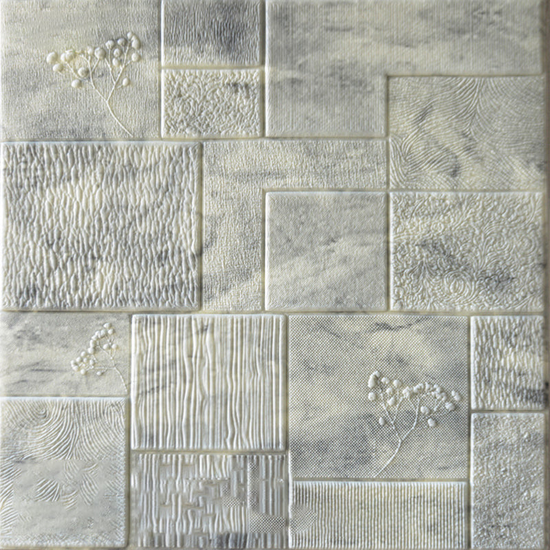 Industrial Wall Plank 3D Brick Bathroom Living Room Wall Panels Set of 1 Gray-White Clearhalo 'Flooring 'Home Improvement' 'home_improvement' 'home_improvement_wall_paneling' 'Wall Paneling' 'wall_paneling' 'Walls & Ceilings' Walls and Ceiling' 6744174