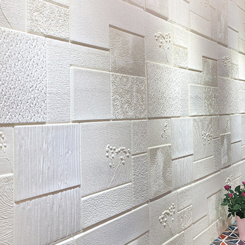 Industrial Wall Plank 3D Brick Bathroom Living Room Wall Panels Set of 1 White 10-Piece Set Clearhalo 'Flooring 'Home Improvement' 'home_improvement' 'home_improvement_wall_paneling' 'Wall Paneling' 'wall_paneling' 'Walls & Ceilings' Walls and Ceiling' 6744176