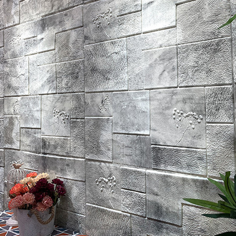Industrial Wall Plank 3D Brick Bathroom Living Room Wall Panels Set of 1 Light Gray 10-Piece Set Clearhalo 'Flooring 'Home Improvement' 'home_improvement' 'home_improvement_wall_paneling' 'Wall Paneling' 'wall_paneling' 'Walls & Ceilings' Walls and Ceiling' 6744185