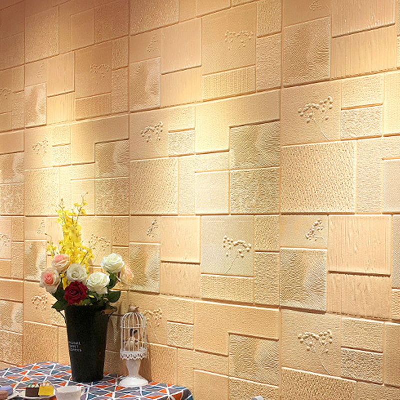 Industrial Wall Plank 3D Brick Bathroom Living Room Wall Panels Set of 1 Yellow 10-Piece Set Clearhalo 'Flooring 'Home Improvement' 'home_improvement' 'home_improvement_wall_paneling' 'Wall Paneling' 'wall_paneling' 'Walls & Ceilings' Walls and Ceiling' 6744186