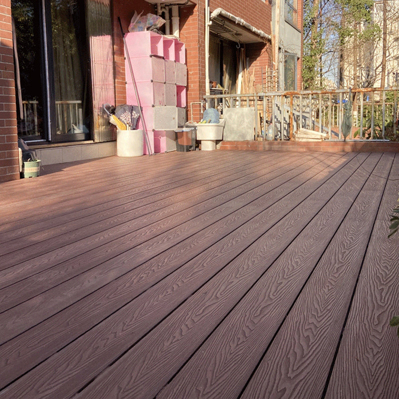 Deck Plank Outdoor Wooden Striped Pattern Waterproof Floor Board Red Wood 10-Piece Set Clearhalo 'Home Improvement' 'home_improvement' 'home_improvement_outdoor_deck_tiles_planks' 'Outdoor Deck Tiles & Planks' 'Outdoor Flooring & Tile' 'Outdoor Remodel' 'outdoor_deck_tiles_planks' 6744315