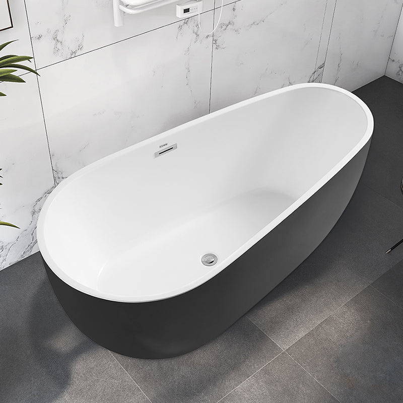 Modern Freestanding Bath Tub Acrylic Free Form Bathtub with Overflow Trim Black 67"L x 31"W x 24"H Clearhalo 'Bathroom Remodel & Bathroom Fixtures' 'Bathtubs' 'Home Improvement' 'home_improvement' 'home_improvement_bathtubs' 'Showers & Bathtubs' 6745022