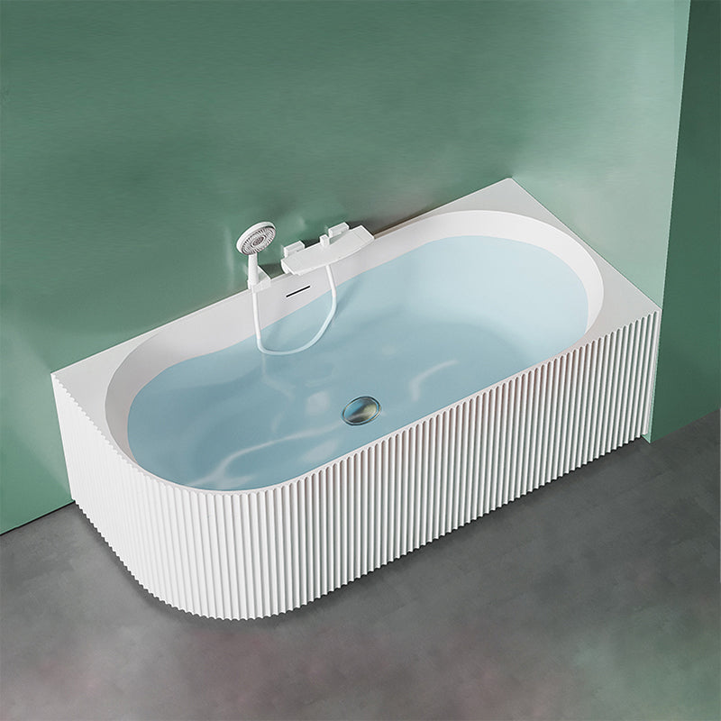 Modern White Acrylic Soaking Bathtub Rectangle Back to Wall Bathtub White Clearhalo 'Bathroom Remodel & Bathroom Fixtures' 'Bathtubs' 'Home Improvement' 'home_improvement' 'home_improvement_bathtubs' 'Showers & Bathtubs' 6745057