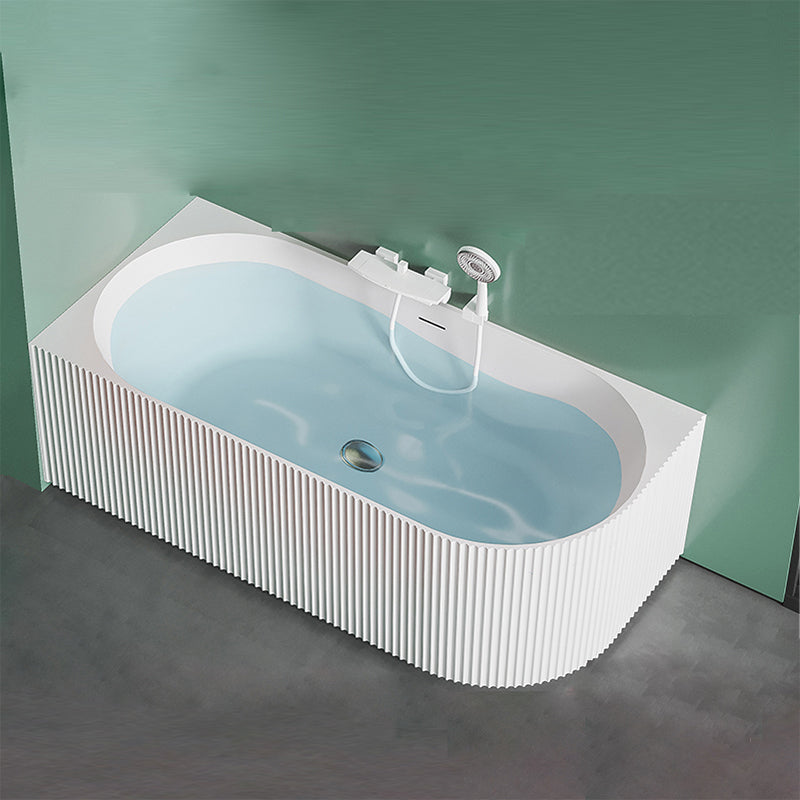 Modern White Acrylic Soaking Bathtub Rectangle Back to Wall Bathtub Gloss White Clearhalo 'Bathroom Remodel & Bathroom Fixtures' 'Bathtubs' 'Home Improvement' 'home_improvement' 'home_improvement_bathtubs' 'Showers & Bathtubs' 6745059