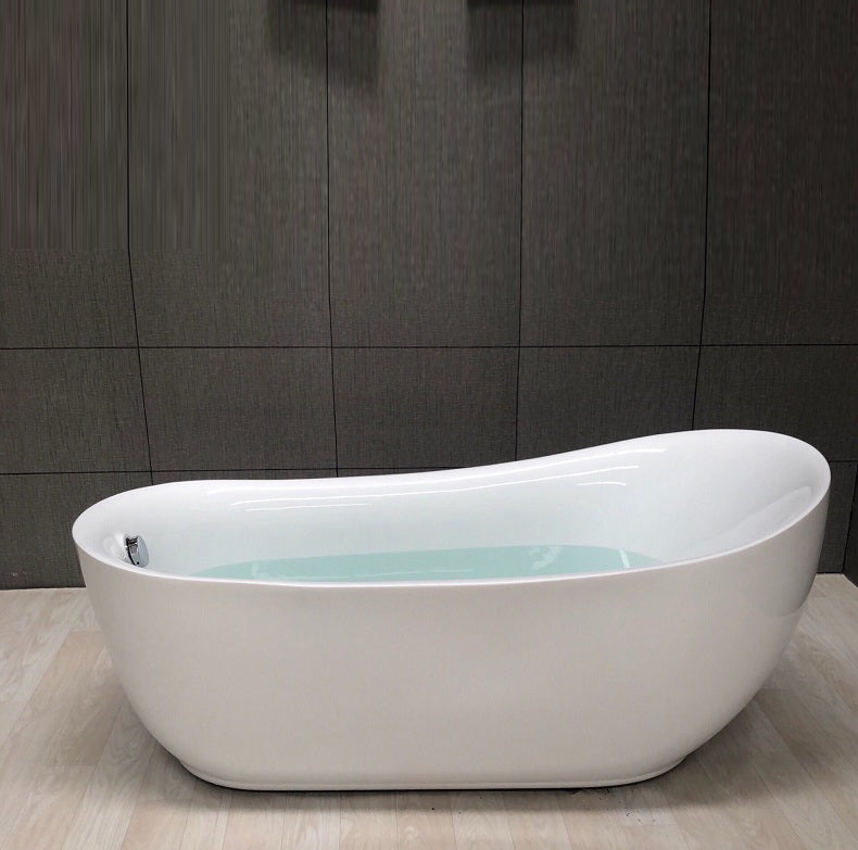 Modern Style Freestanding Bath Tub Acrylic Free Form Bathtub in White Tub Clearhalo 'Bathroom Remodel & Bathroom Fixtures' 'Bathtubs' 'Home Improvement' 'home_improvement' 'home_improvement_bathtubs' 'Showers & Bathtubs' 6745196