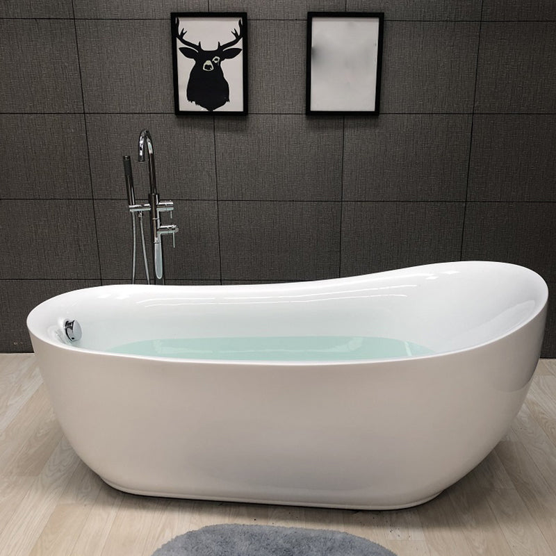 Modern Style Freestanding Bath Tub Acrylic Free Form Bathtub in White 71"L x 35"W x 31"H Tub with Freestanding Tub Fillers Clearhalo 'Bathroom Remodel & Bathroom Fixtures' 'Bathtubs' 'Home Improvement' 'home_improvement' 'home_improvement_bathtubs' 'Showers & Bathtubs' 6745198