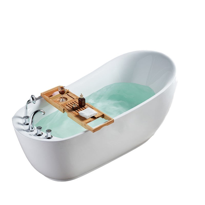 Modern Style Freestanding Bath Tub Acrylic Free Form Bathtub in White Clearhalo 'Bathroom Remodel & Bathroom Fixtures' 'Bathtubs' 'Home Improvement' 'home_improvement' 'home_improvement_bathtubs' 'Showers & Bathtubs' 6745200