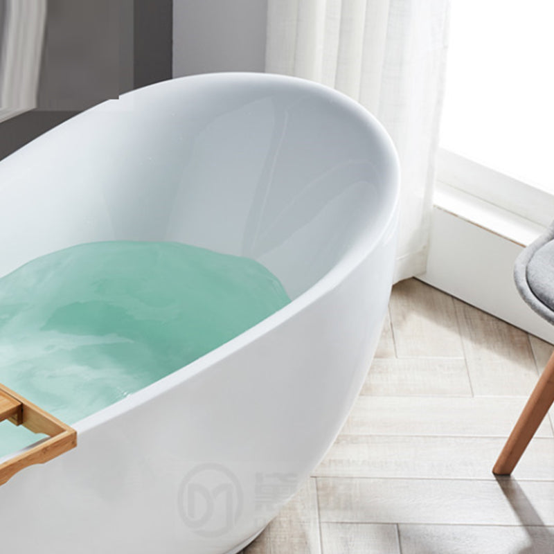 Modern Style Freestanding Bath Tub Acrylic Free Form Bathtub in White Clearhalo 'Bathroom Remodel & Bathroom Fixtures' 'Bathtubs' 'Home Improvement' 'home_improvement' 'home_improvement_bathtubs' 'Showers & Bathtubs' 6745202