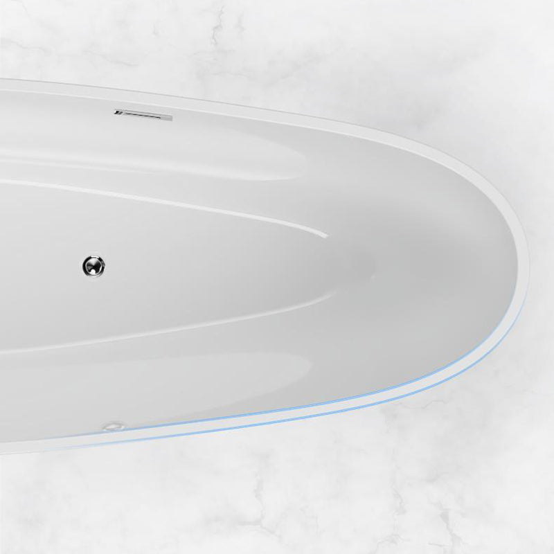 Modern Acrylic Bathtub Freestanding Soaking Bathtub with Drain Bathtub and Overflow Hole Clearhalo 'Bathroom Remodel & Bathroom Fixtures' 'Bathtubs' 'Home Improvement' 'home_improvement' 'home_improvement_bathtubs' 'Showers & Bathtubs' 6745228